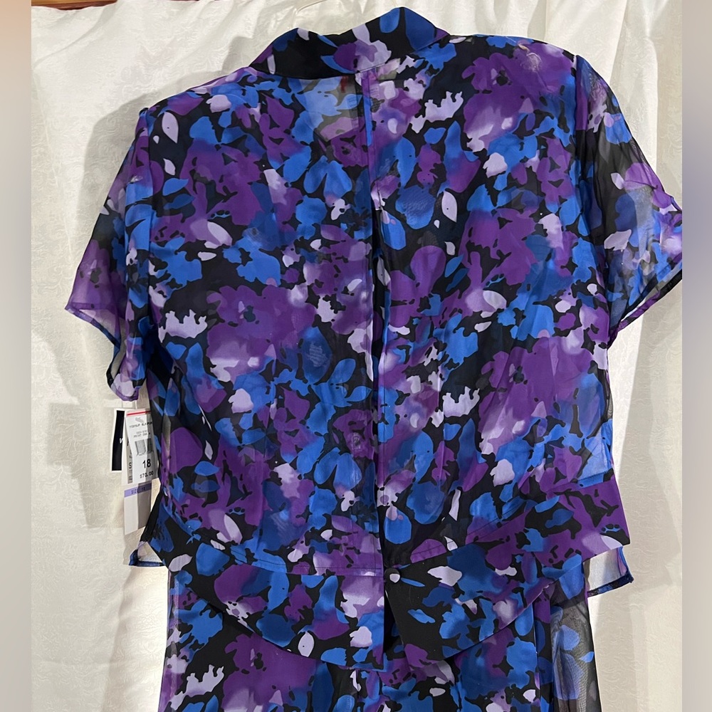 NWT  R & K Dress with sheer blouse size 18 $70 - Picture 4 of 12